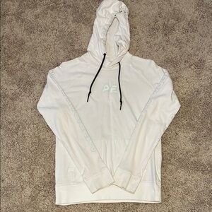 American Eagle Outfitters White Hoodie with Black Drawstrings